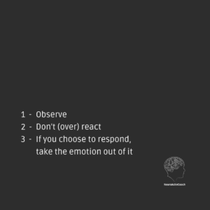 Observe, don't react, take the emotion out of it.
